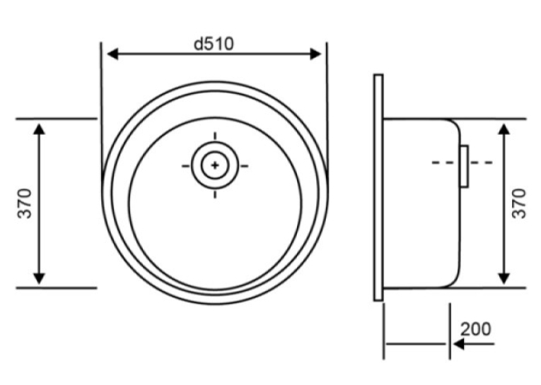Кухонна мийка Lidz D510/200 BLA-03 (LIDZBLA03D510200)
