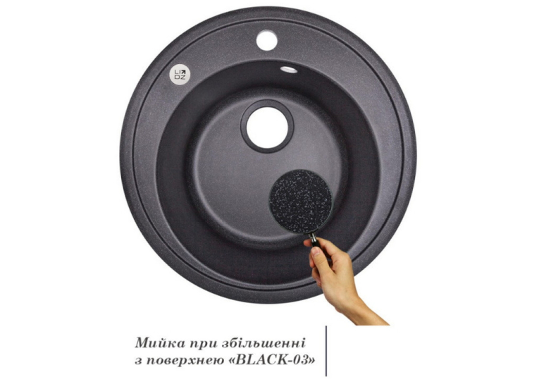 Кухонна мийка Lidz D510/200 BLA-03 (LIDZBLA03D510200)