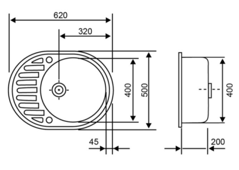 Кухонная мойка Lidz 620x500/200 COL-06 (LIDZCOL06615500200)