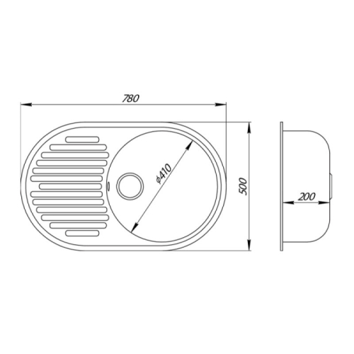 Кухонная мойка Lidz 780x500/200 GRA-09 (LIDZGRA09780500200)