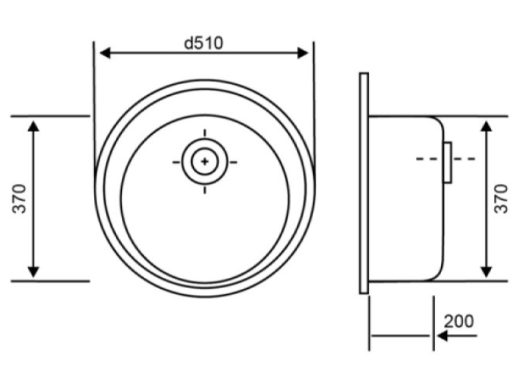 Кухонна мийка Lidz D510/200 GRA-09 (LIDZGRA09D510200)
