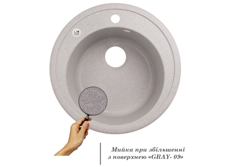 Кухонна мийка Lidz D510/200 GRA-09 (LIDZGRA09D510200)