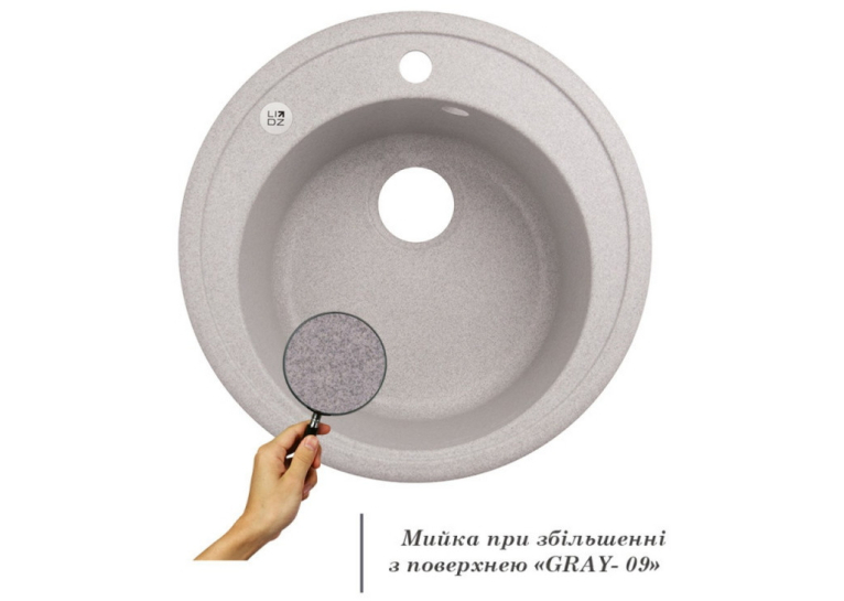 Кухонная мойка Lidz D510/200 GRA-09 (LIDZGRA09D510200)