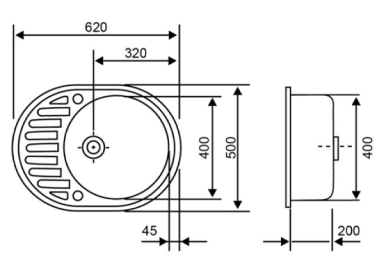 Кухонная мойка Lidz 620x500/200 MAR-07 (LIDZMAR07620500200)