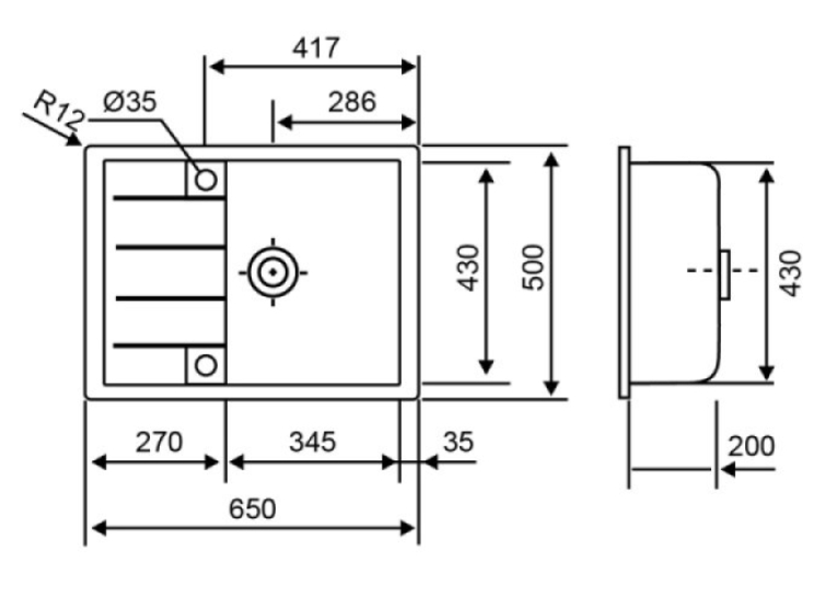 Кухонна мийка Lidz 650x500/200 MAR-07 (LIDZMAR07650500200)
