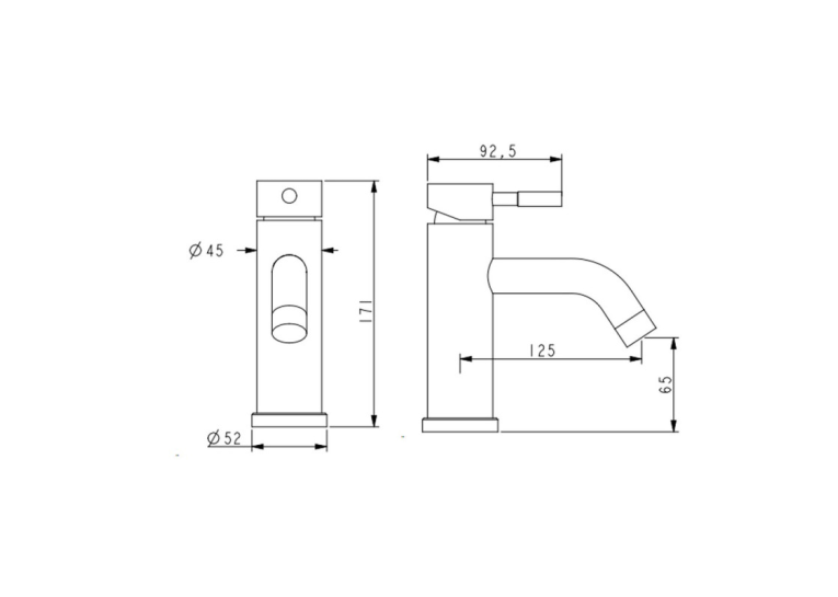 Змішувач для раковини Lidz Aria 0011F (k35) LDARI0011FBLA46092