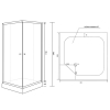 Душова Кабіна LIDZ WAWEL SC90X90.SAT.LOW.FR, СКЛО FROST 4ММ + Душовий Піддон KAPIELKA LWASC9090SLFSET