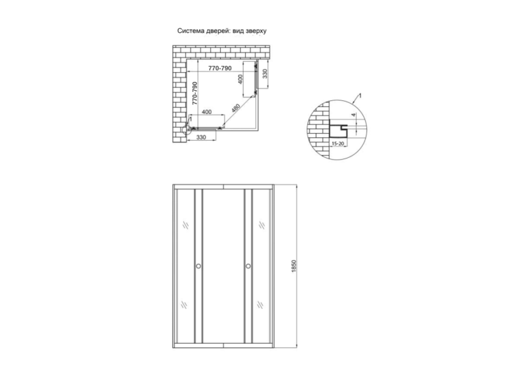  Душова кабіна Lidz Wawel SC80x80.SAT.LOW.FR, скло Frost 4 мм без піддону LWASC8080SATLOWFR2