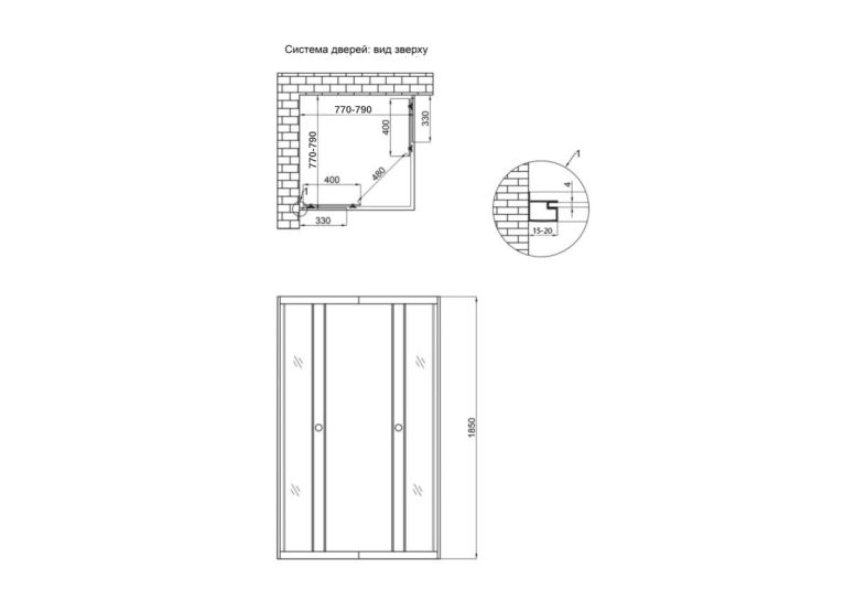 Душевая кабина Lidz Wawel SC80x80.SAT.LOW.FR, стекло Frost 4 мм без поддона LWASC8080SATLOWFR2