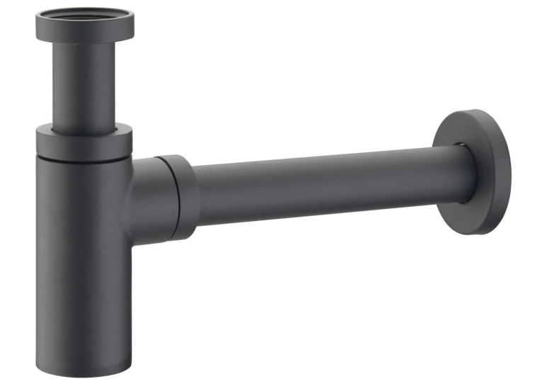 Сифон для умивальника без зливу MCALPINE 120 BLACK чорний матовий NAVARA46862