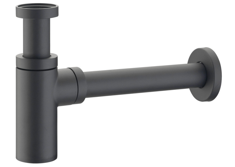 Сифон для умивальника без зливу MCALPINE 120 BLACK чорний матовий NAVARA46862