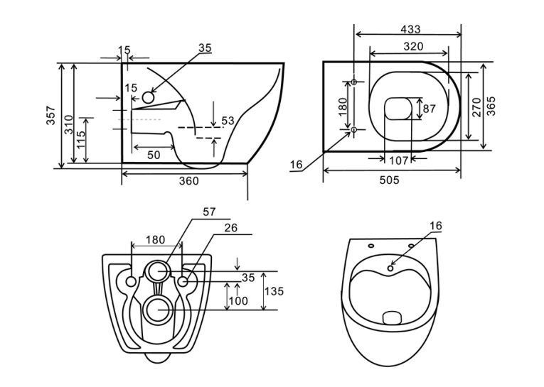  Унітаз з функцією біде Mixxus Premium ELLIPSE-1301-R MP6659
