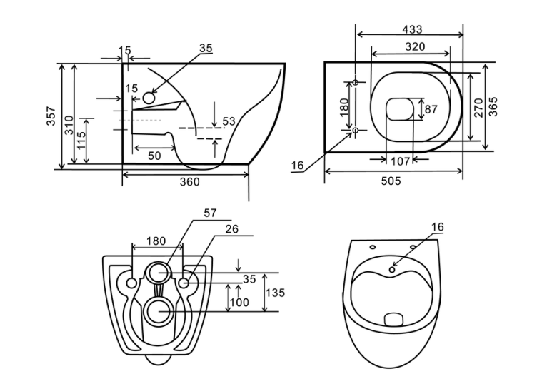 Унитаз с функцией биде  Mixxus Premium ELLIPSE-1301-R MP6659