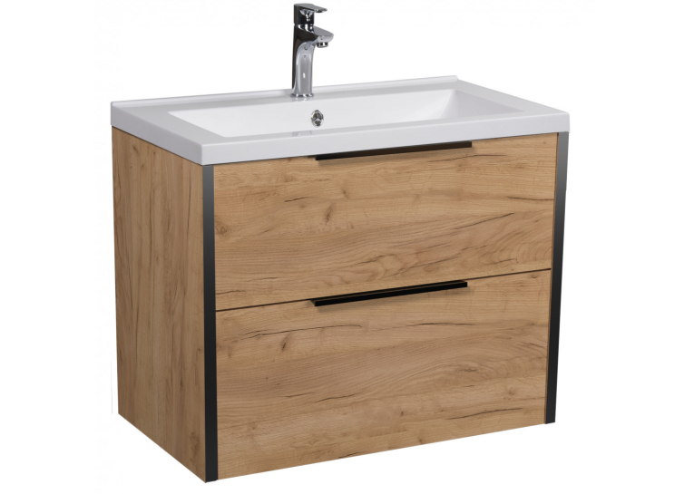 Тумба Мойдодир Line Craft 60 з умивальником Cosmo 60 дуб крафт 00-0008539