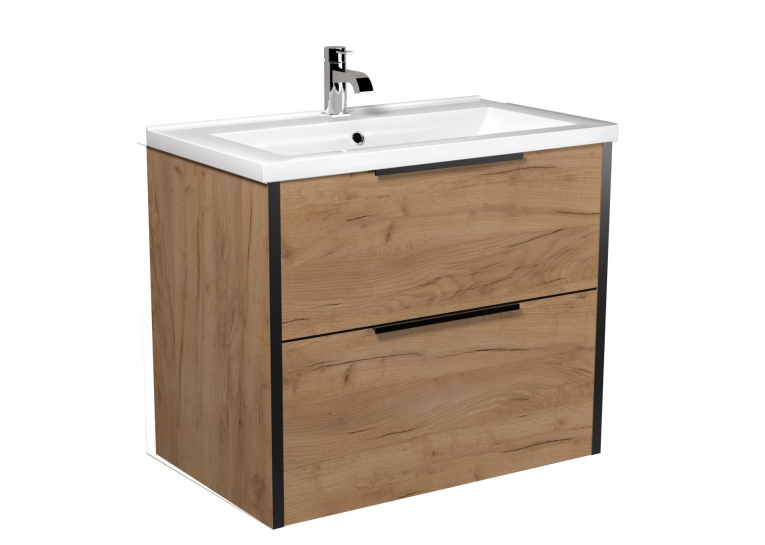 Тумба Мойдодир Line Craft 70 з умивальником Cosmo 70 дуб крафт 00-0008540