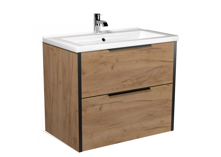 Тумба Мойдодир Line Craft 70 з умивальником Cosmo 70 дуб крафт 00-0008540