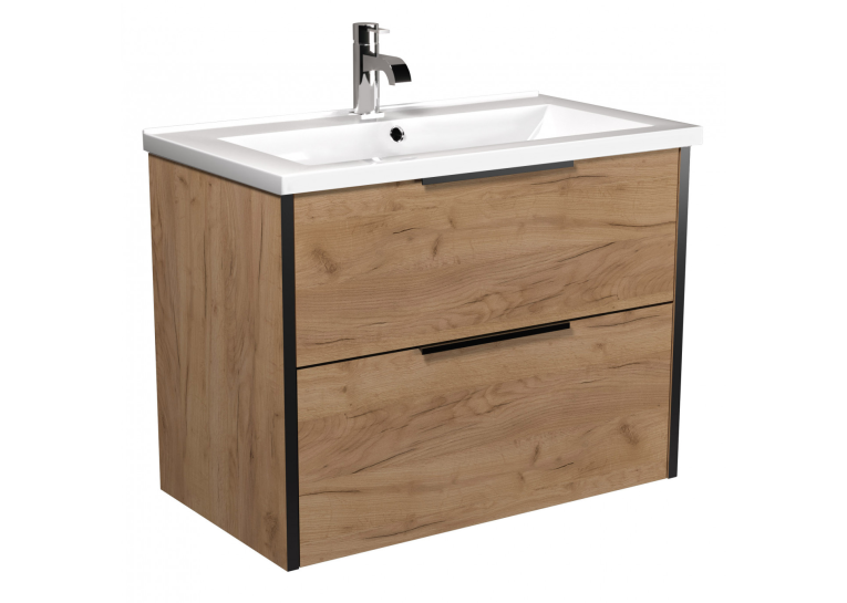Тумба Мойдодир Line Craft 80 з умивальником Cosmo 80 дуб крафт 00-0008541