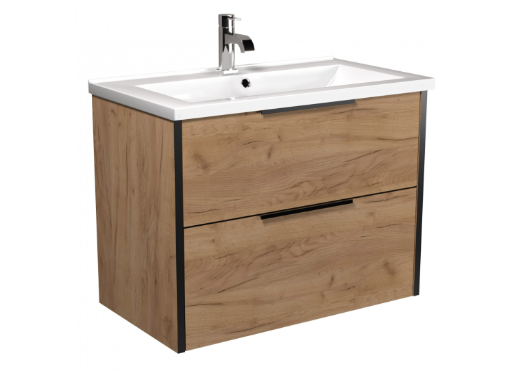 Тумба Мойдодир Line Craft 80 з умивальником Cosmo 80 дуб крафт 00-0008541