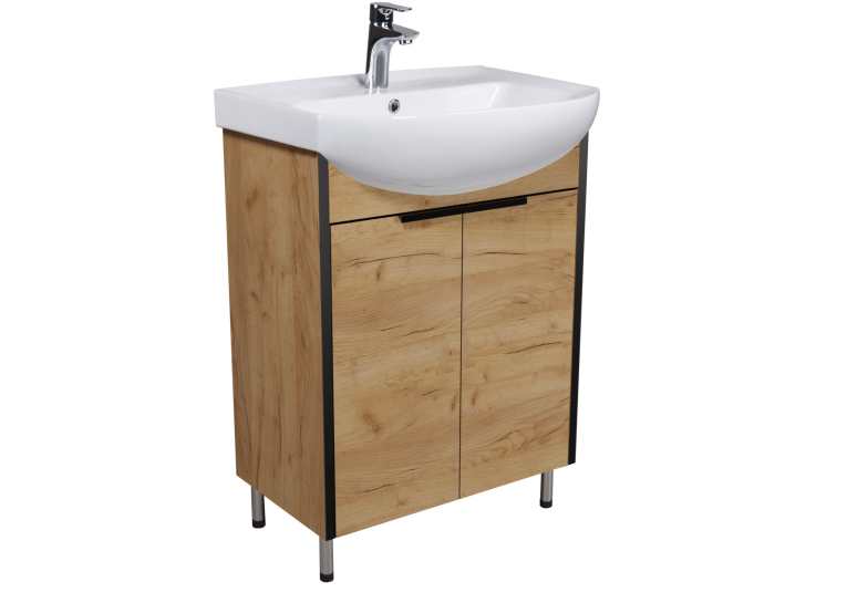 Тумба Мойдодыр Dakota Craft 60 с умывальником Runa 60 дуб крафт 00-0008566