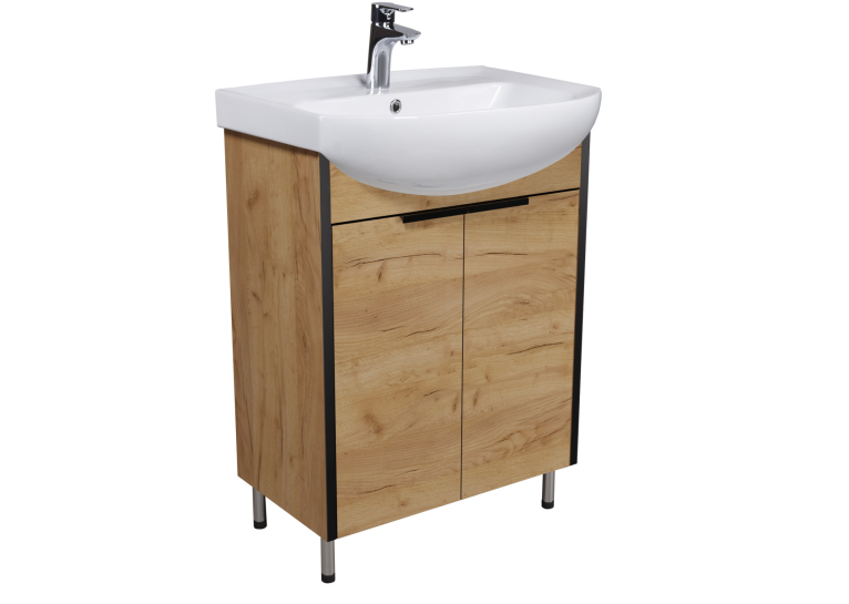 Тумба Мойдодир Dakota Craft 60 з умивальником Runa 60 дуб крафт 00-0008566