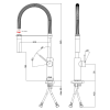 Смеситель кухонный Paffoni Light Black 01504