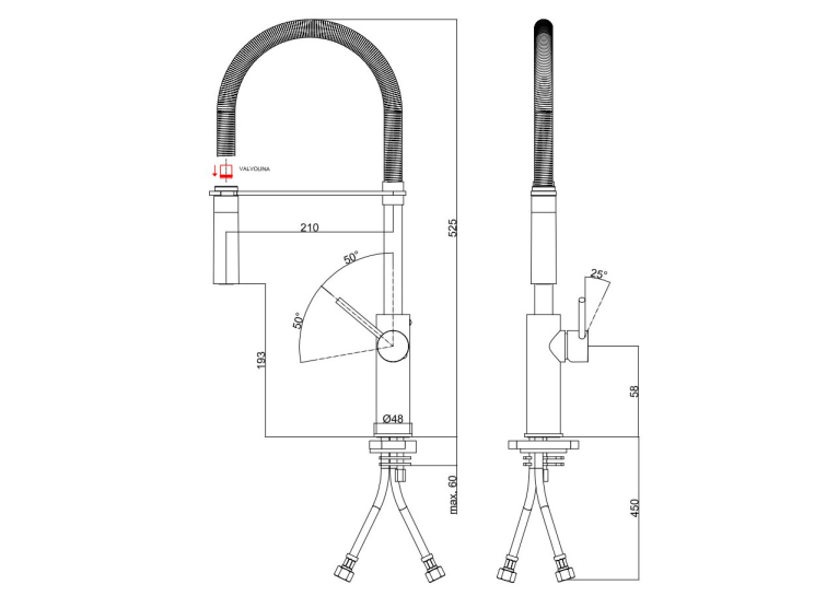  Кухонний змішувач Paffoni Light Black 01504