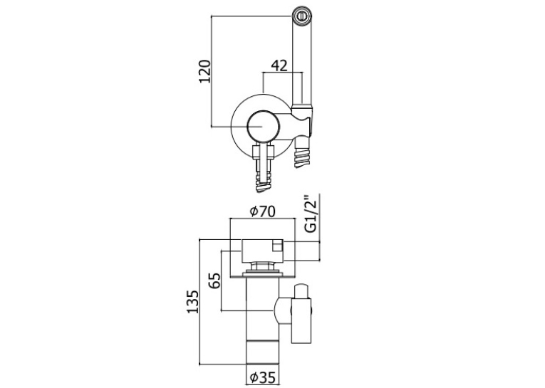 Гігієнічний душ Paffoni TWEET ROUND MIX Tondo ZDUP110BO