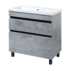 Тумба ПІК Мінімал з умивальником КОМО 80 см, T-308019- Mgr + UM-8019 (Grey)