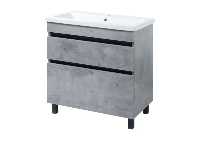 Тумба ПІК Мінімал с умывальником КОМО 80 см, T-308019- Mgr + UM-8019 (Grey)