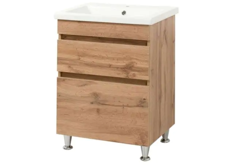Тумба ПІК Мінімал с умывальником КОМО  50 см, T 305019 Mw + UM-5019 (Wood)