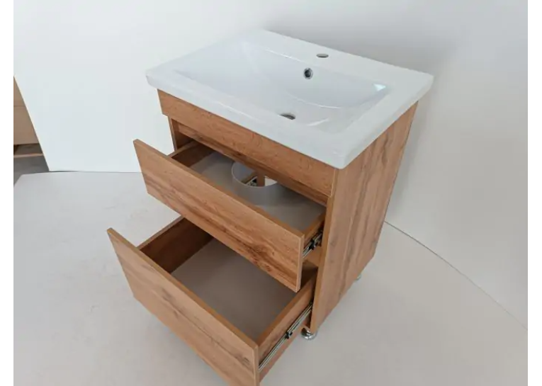 Тумба ПІК Мінімал з умивальником КОМО  50 см, T 305019 Mw + UM-5019 (Wood)