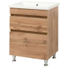 Тумба ПІК Мінімал з умивальником КОМО 60 см, T 306019-Mw + UM-6019 (Wood)