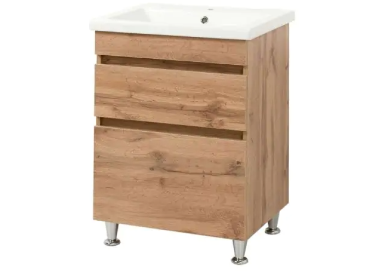 Тумба ПІК Мінімал с умывальником КОМО 60 см, T 306019-Mw + UM-6019 (Wood)
