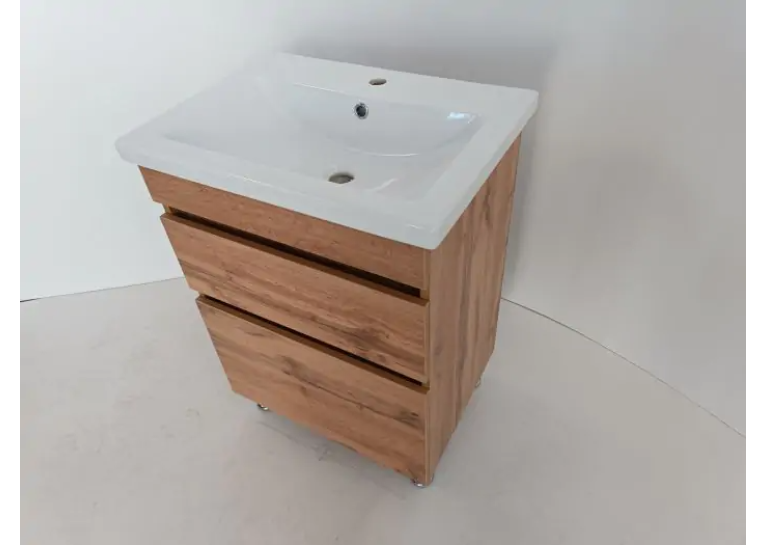 Тумба ПІК Мінімал с умывальником КОМО 60 см, T 306019-Mw + UM-6019 (Wood)