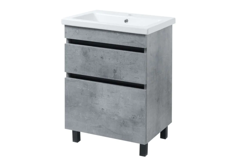 Тумба ПІК Мінімал з умивальником КОМО 60 см, T 306019 Mgr + UM-6019 (Grey)