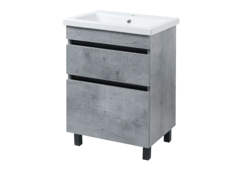 Тумба ПІК Мінімал з умивальником КОМО 60 см, T 306019 Mgr + UM-6019 (Grey)