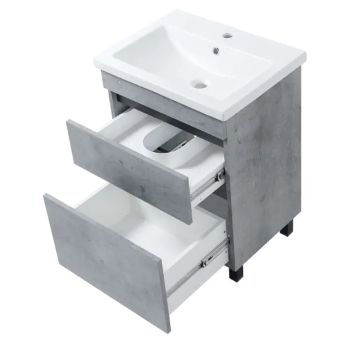 Тумба ПІК Мінімал з умивальником КОМО 60 см, T 306019 Mgr + UM-6019 (Grey)