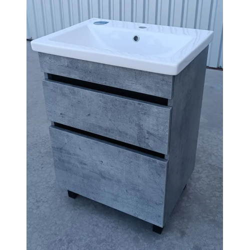 Тумба ПІК Мінімал з умивальником КОМО 60 см, T 306019 Mgr + UM-6019 (Grey)