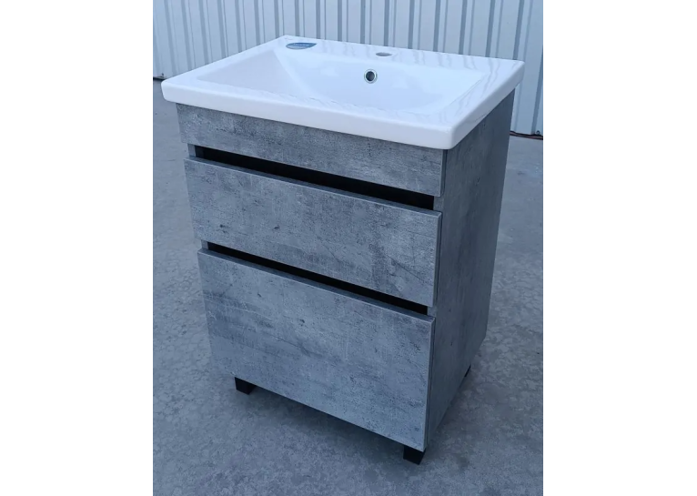Тумба ПІК Мінімал с умывальником КОМО 80 см, T-308019- Mgr + UM-8019 (Grey)