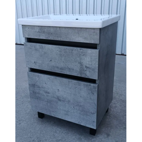 Тумба ПІК Мінімал з умивальником КОМО 60 см, T 306019 Mgr + UM-6019 (Grey)