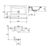 Тумба підвісна для ванної кімнати ПІК Пектораль з умивальником КОМО 60 см, T 306019 P + UM-6019 (White)