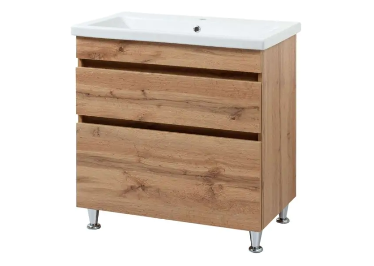 Тумба ПІК Мінімал з умивальником КОМО 70 см, T 307019 Mw + UM-7019 (Wood)