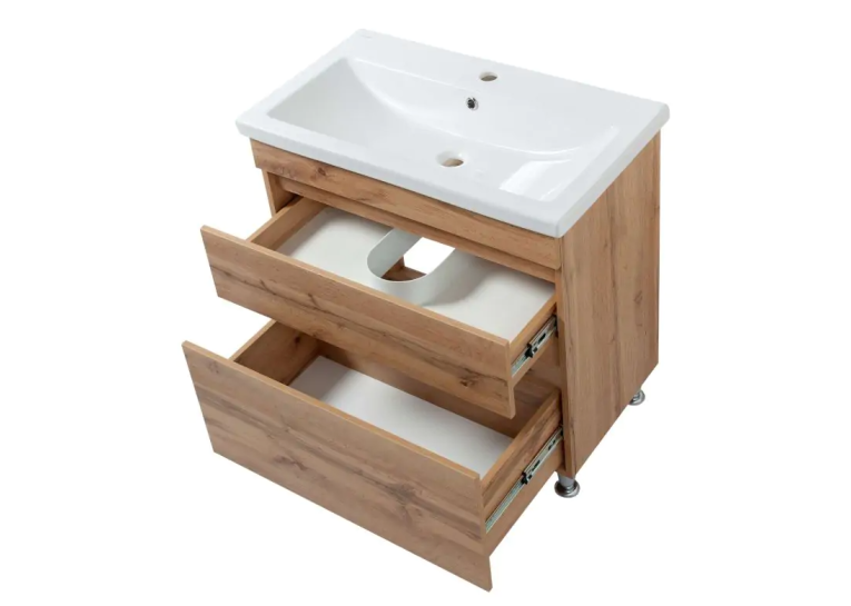 Тумба ПІК Мінімал з умивальником КОМО 70 см, T 307019 Mw + UM-7019 (Wood)