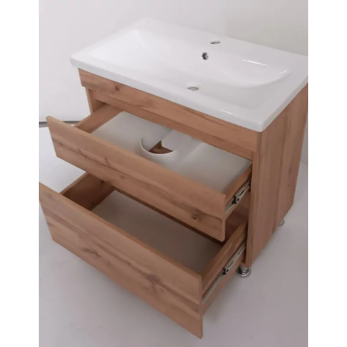 Тумба ПІК Мінімал с умывальником КОМО 70 см, T 307019 Mw + UM-7019 (Wood)