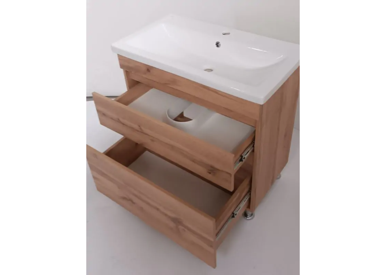 Тумба ПІК Мінімал з умивальником КОМО 70 см, T 307019 Mw + UM-7019 (Wood)