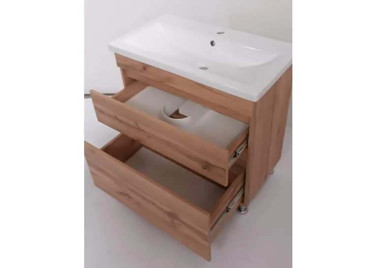 Тумба ПІК Мінімал с умывальником КОМО 70 см, T 307019 Mw + UM-7019 (Wood)