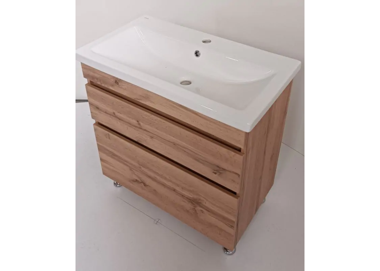 Тумба ПІК Мінімал з умивальником КОМО 70 см, T 307019 Mw + UM-7019 (Wood)