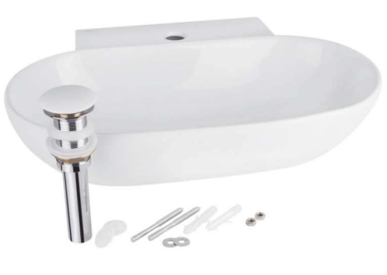  Підвісна раковина Qtap Cardinal WHI 177/F008 з донним клапаном