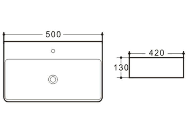  Підвісна раковина Qtap Nando WHI 404/F008 з донним клапаном