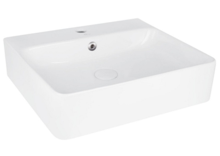  Підвісна раковина Qtap Nando WHI 404/F008 з донним клапаном